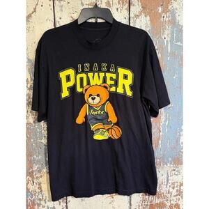 Men's Inaka Power Teddy Bear Basketball Black Yellow Graphic Tee T-shirt Medium